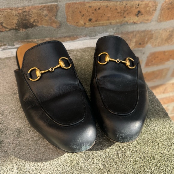 Gucci Princetown Leather Slippers/Mules Sz 37 - Picture 2 of 9